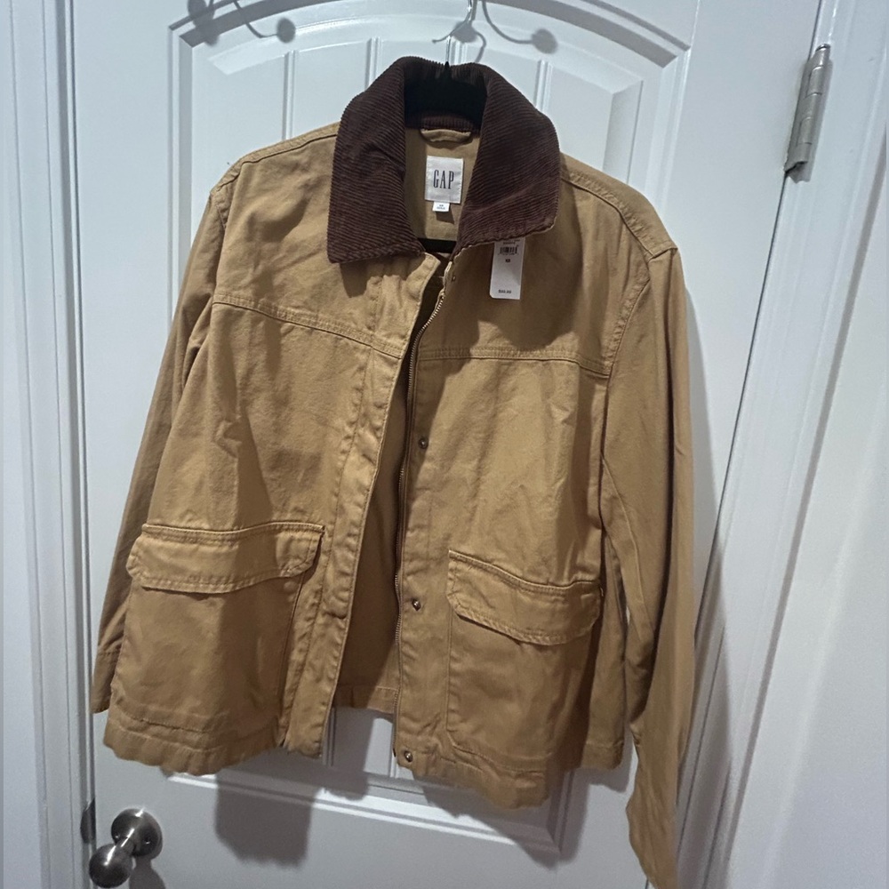 NWT Gap tan khaki chore barn jacket, XS, oversized fit